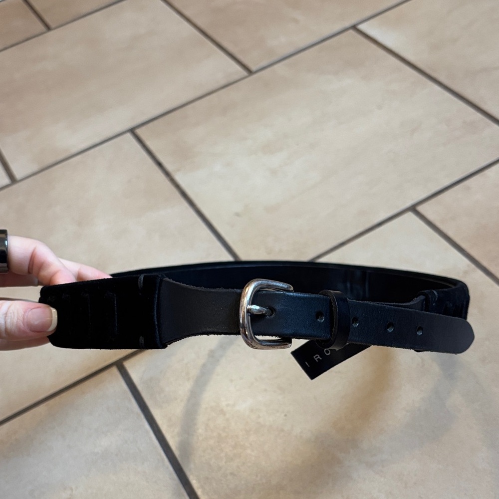 IRO Black Leather Belt